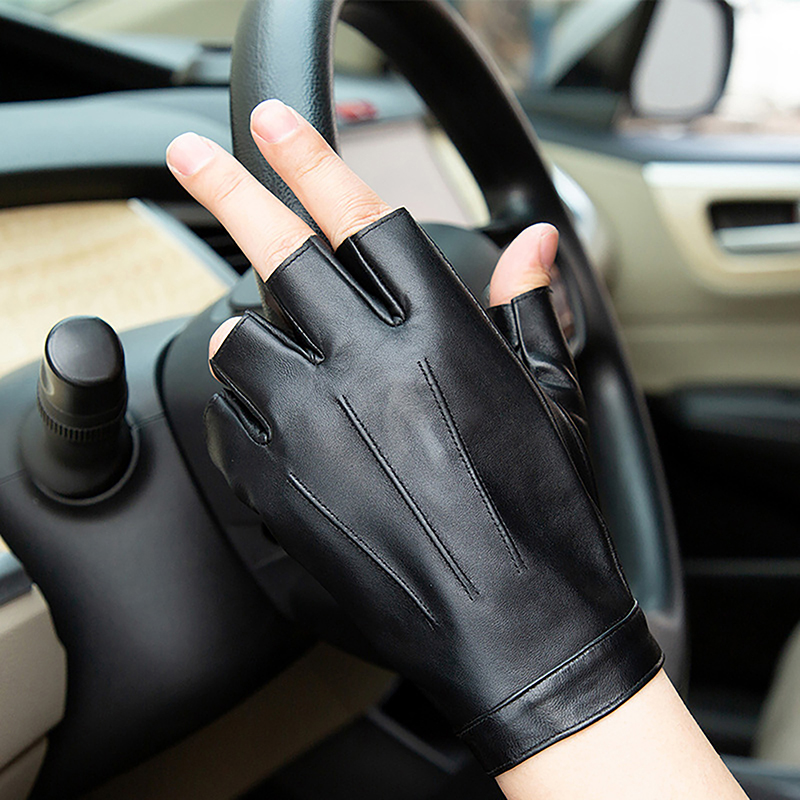 1Pair Fingerless Men Gloves PU - đánh giá và giá Leather Driving Glove