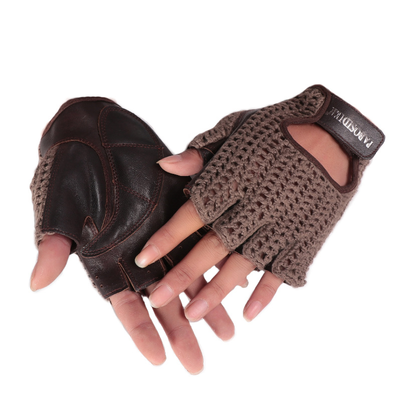 Unisex Summer Half Finger Retr - đánh giá và giá Leather Driving Glove