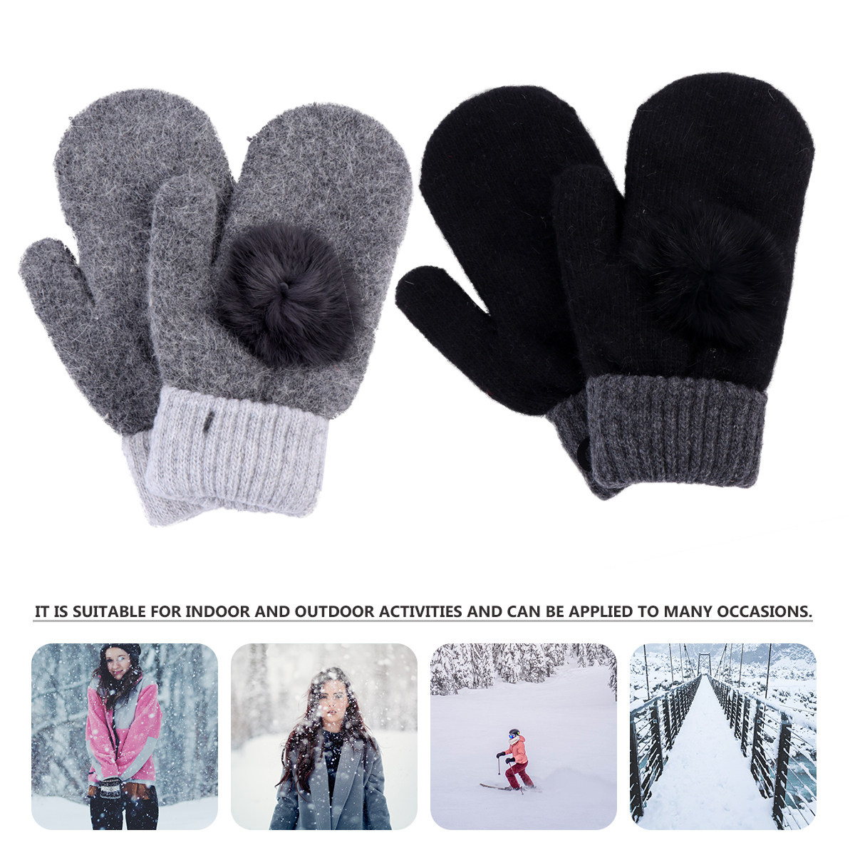 2Pairs Warm Wool Mittens Fleec - đánh giá và giá Wool Glove Lined