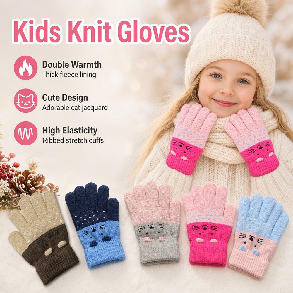 Kids Knit Gloves Winter Fleece - đánh giá và giá Wool Glove Lined