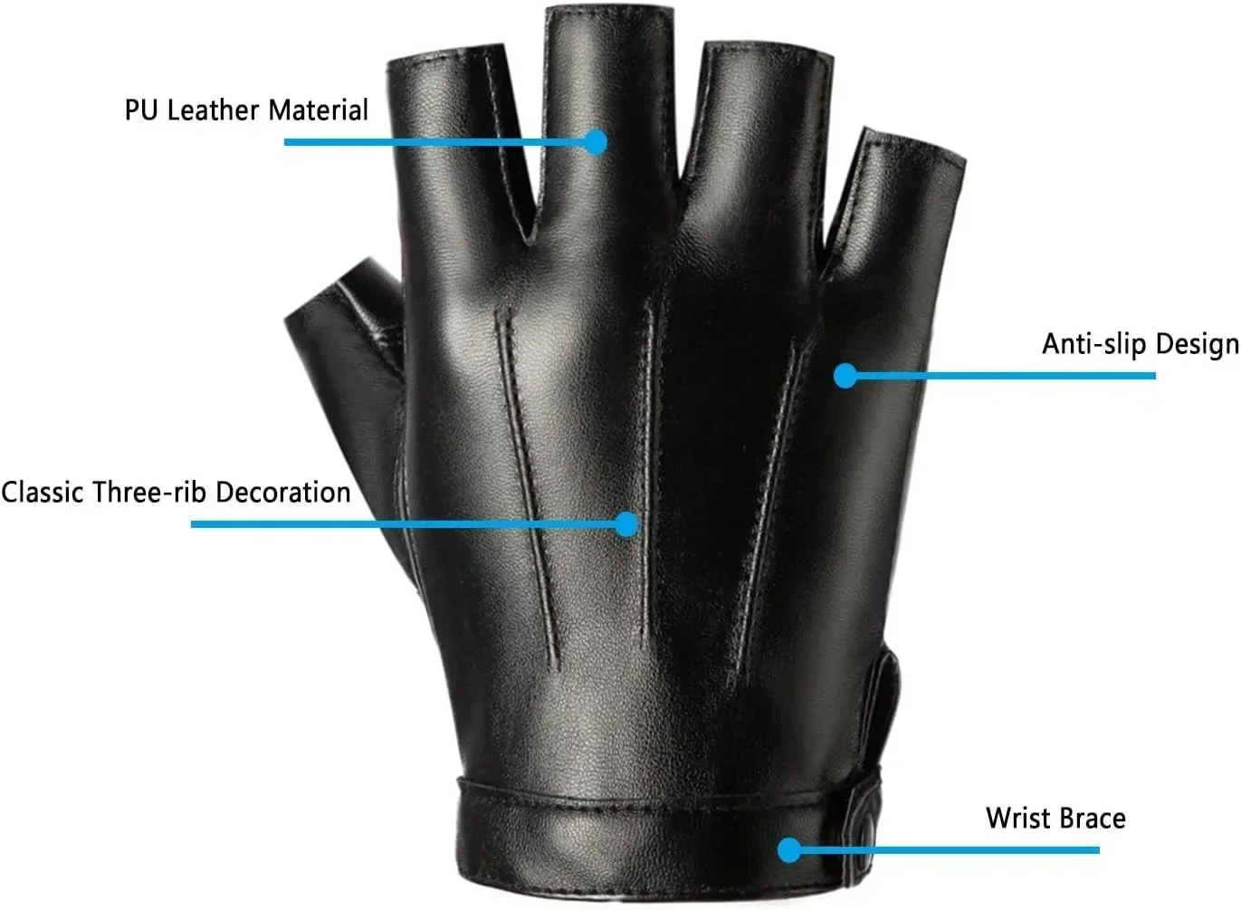 1 Pair Windproof Fingerless Dr - đánh giá và giá Leather Driving Glove